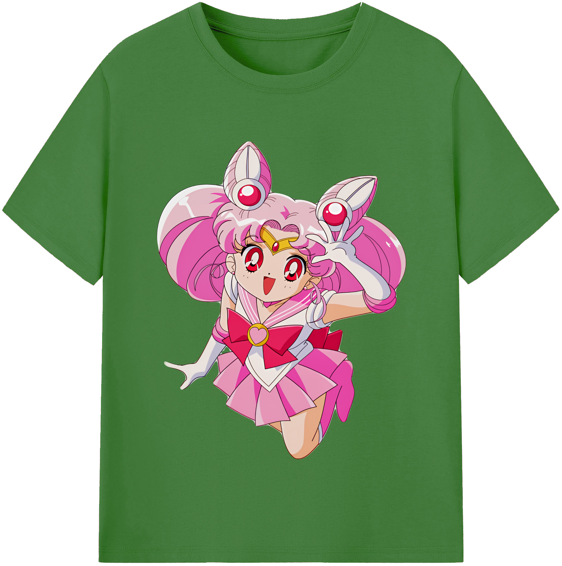 （画像用） 美少女戦士セーラームーン ちびうさ Sailor Moon Chibiusa Tsukino Usagi Small Lady Serenity レディースカジュアルプリントTシャツ（綿100％）